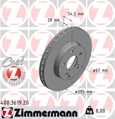 Disc Frana (livrabil Numai Pereche) Zimmermann Mercedes-Benz 400.3619.20