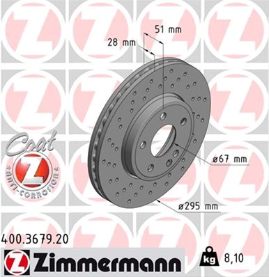 Disc Frana (livrabil Numai Pereche) Zimmermann Mercedes-Benz (Bbdc) 400.3679.20