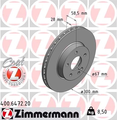 Disc Frana Livrabil Numai Pereche Zimmermann Mercedes-Benz 400.6472.20