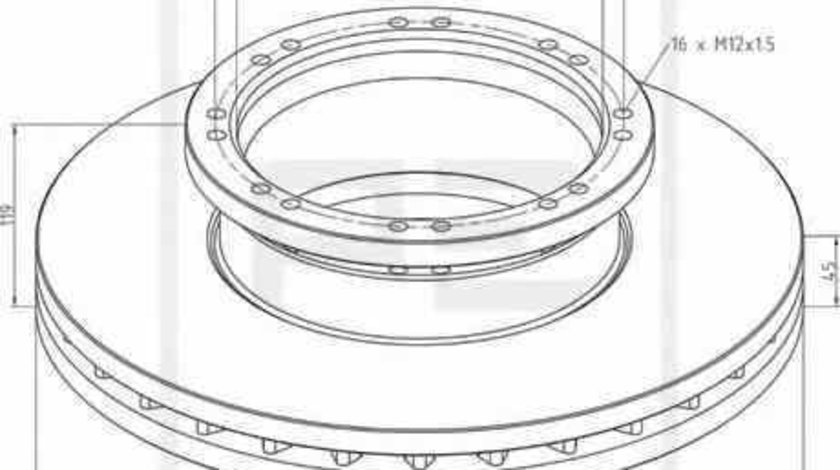 Disc frana MAN TGA PE Automotive 036.132-00A