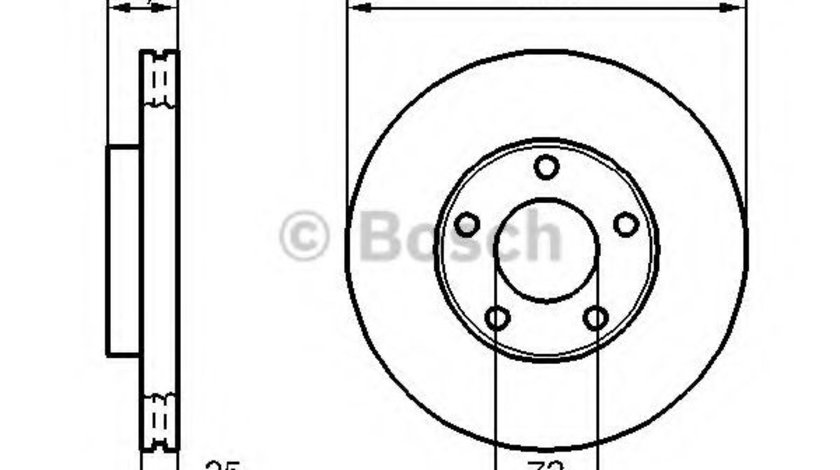 Disc frana MAZDA 3 (BK) (2003 - 2009) BOSCH 0 986 479 179 piesa NOUA