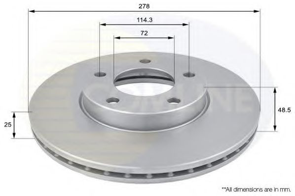 Disc frana MAZDA 3 (BK) (2003 - 2009) COMLINE ADC0446V piesa NOUA