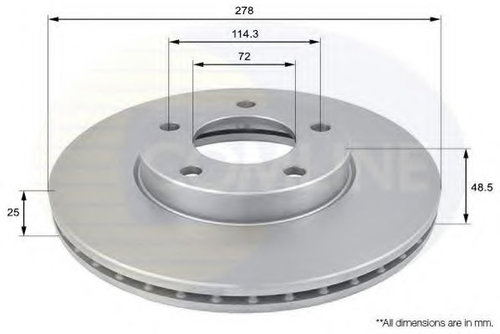 Disc frana MAZDA 3 (BK) (2003 - 2009) COMLINE ADC0446V piesa NOUA