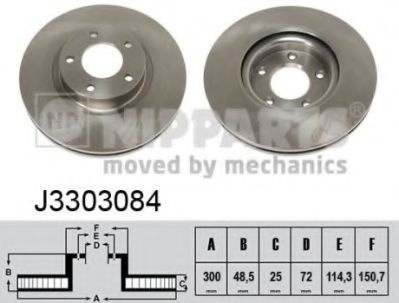 Disc frana MAZDA 3 (BK) (2003 - 2009) NIPPARTS J3303084 piesa NOUA
