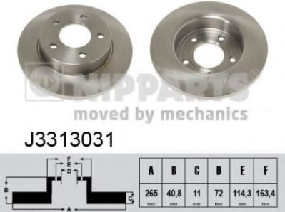Disc frana MAZDA 3 (BK) (2003 - 2009) NIPPARTS J3313031 piesa NOUA