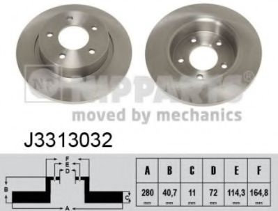 Disc frana MAZDA 3 (BK) (2003 - 2009) NIPPARTS J3313032 piesa NOUA