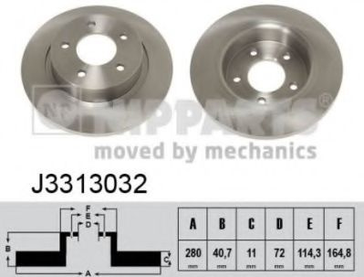 Disc frana MAZDA 3 (BL) (2008 - 2016) NIPPARTS J3313032 piesa NOUA