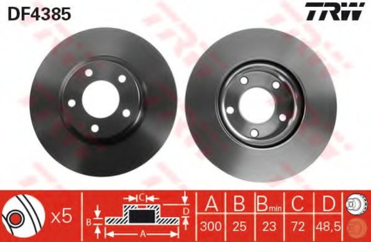 Disc frana MAZDA 3 (BL) (2008 - 2016) TRW DF4385 piesa NOUA