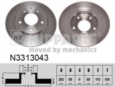 Disc frana MAZDA 3 (BM) (2013 - 2016) NIPPARTS N3313043 piesa NOUA