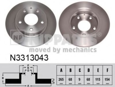 Disc frana MAZDA 3 Limuzina (BM) (2013 - 2016) NIPPARTS N3313043 piesa NOUA