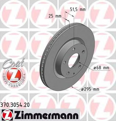 Disc frana MAZDA 3 Limuzina (BM) (2013 - 2016) ZIMMERMANN 370.3054.20 piesa NOUA