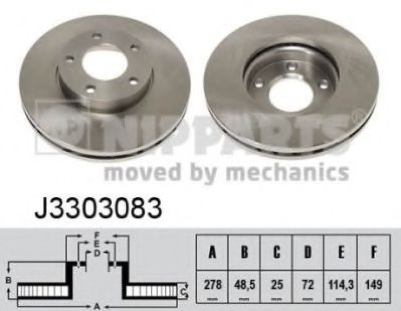 Disc frana MAZDA 5 (CR19) (2005 - 2016) NIPPARTS J3303083 piesa NOUA