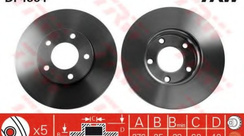 Disc frana MAZDA 5 (CR19) (2005 - 2016) TRW DF4384 piesa NOUA