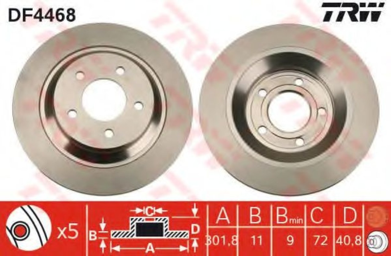 Disc frana MAZDA 5 (CR19) (2005 - 2016) TRW DF4468 piesa NOUA