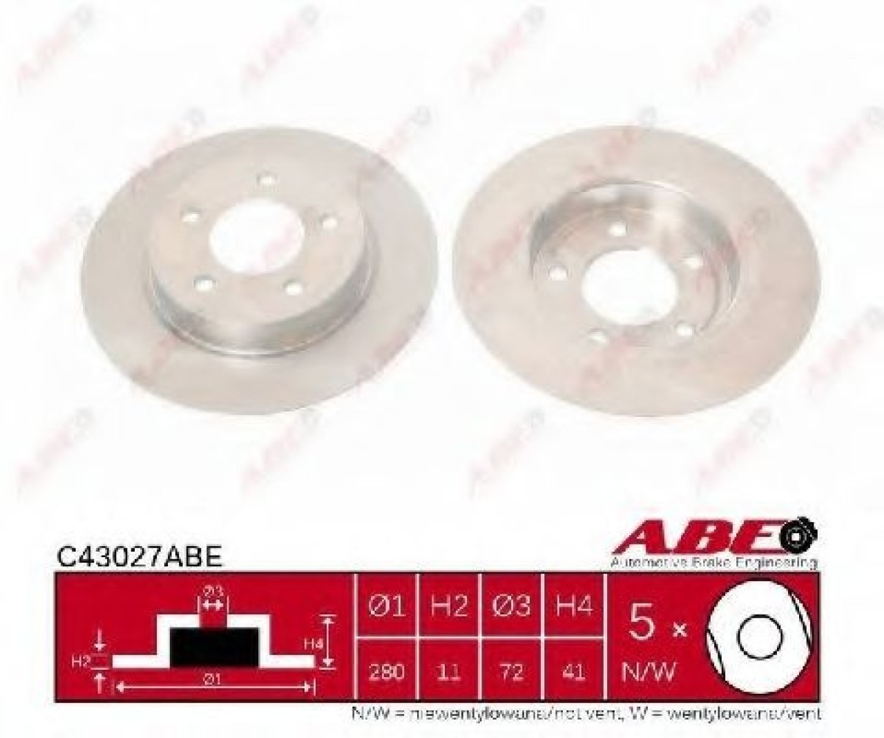Disc frana MAZDA 5 (CW) (2010 - 2016) ABE C43027ABE piesa NOUA