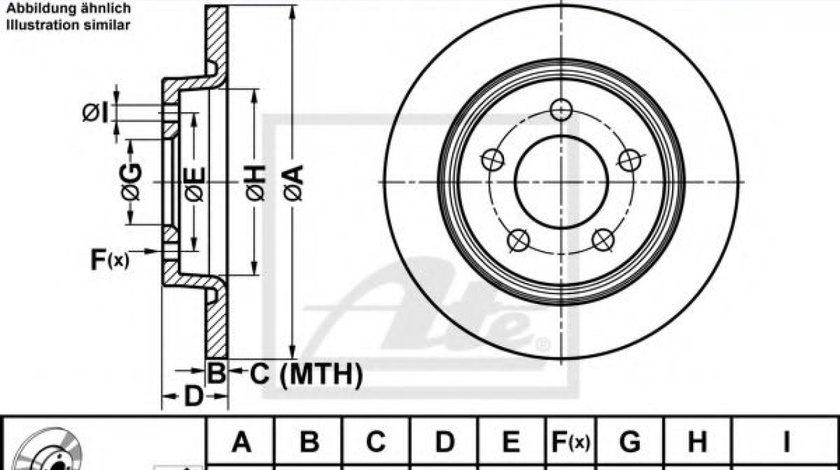 Disc frana MAZDA 5 (CW) (2010 - 2016) ATE 24.0111-0160.1 piesa NOUA