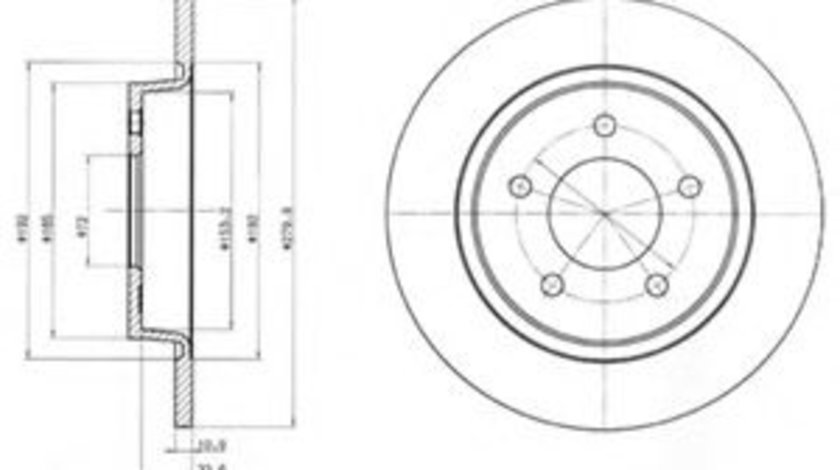 Disc frana MAZDA 5 (CW) (2010 - 2016) DELPHI BG3930 piesa NOUA