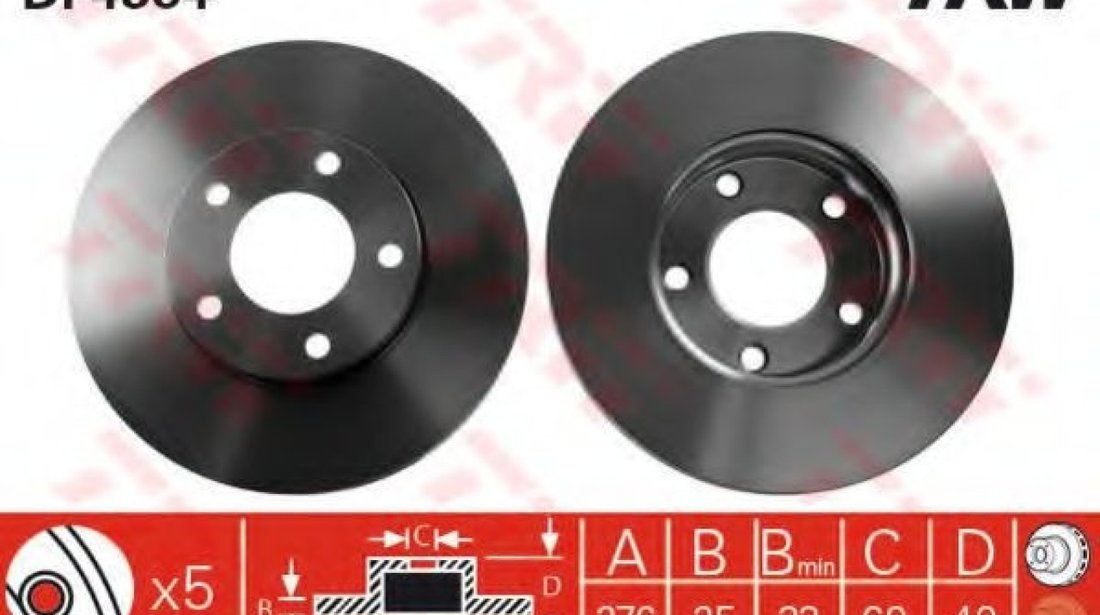 Disc frana MAZDA 5 (CW) (2010 - 2016) TRW DF4384 piesa NOUA