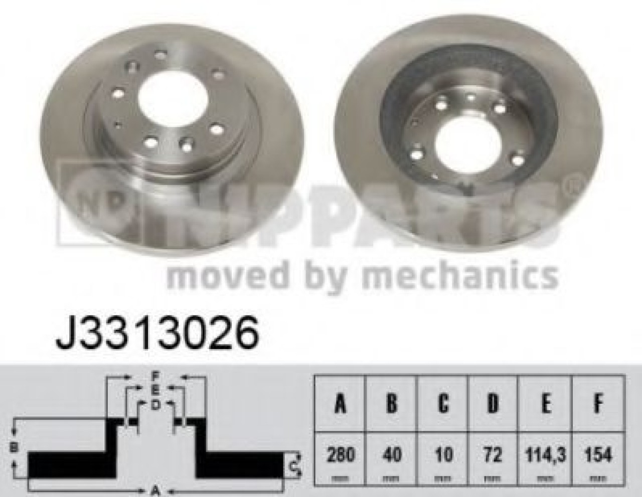 Disc frana MAZDA 6 Combi (GH) (2008 - 2016) NIPPARTS J3313026 piesa NOUA