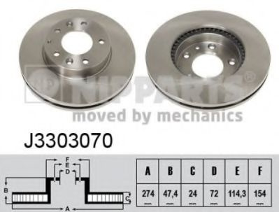 Disc frana MAZDA 6 Combi (GH) (2008 - 2016) NIPPARTS J3303070 piesa NOUA