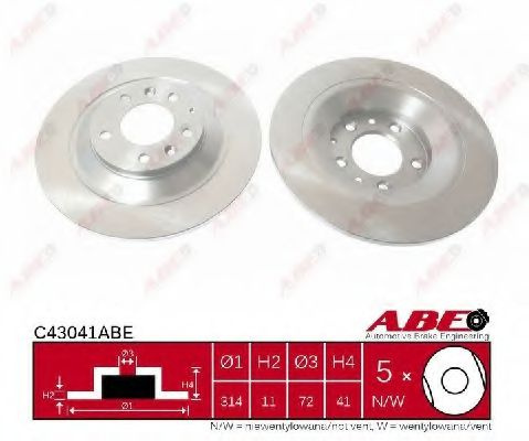 Disc frana MAZDA 6 (GG) (2002 - 2008) ABE C43041ABE piesa NOUA