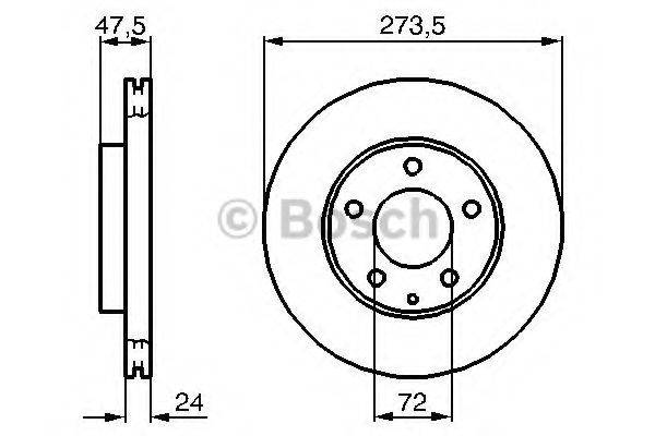 Disc frana MAZDA 6 Hatchback (GG) (2002 - 2008) BOSCH 0 986 479 034 piesa NOUA