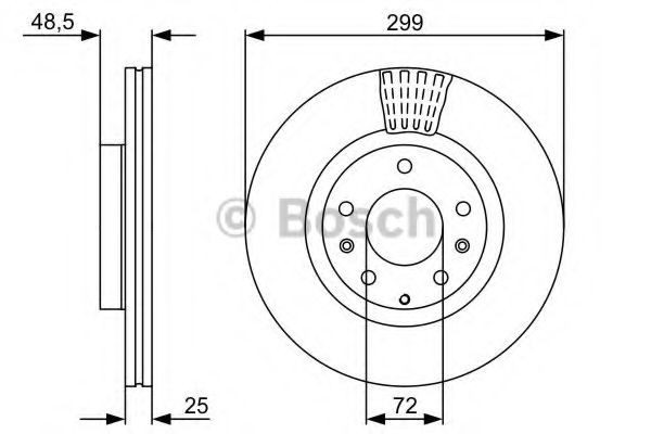 Disc frana MAZDA 6 Hatchback (GG) (2002 - 2008) BOSCH 0 986 479 C74 piesa NOUA