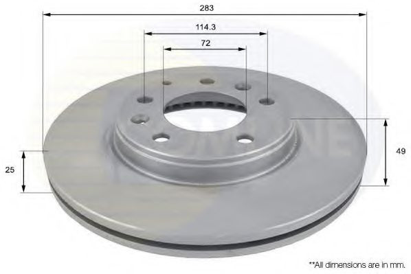 Disc frana MAZDA 6 Hatchback (GG) (2002 - 2008) COMLINE ADC0445V piesa NOUA