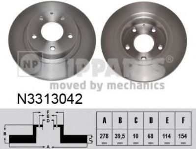 Disc frana MAZDA 6 Limuzina (GJ, GH) (2012 - 2016) NIPPARTS N3313042 piesa NOUA