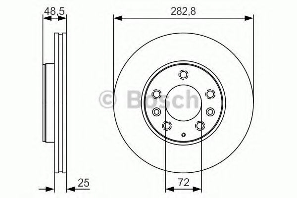 Disc frana MAZDA 6 Station Wagon (GY) (2002 - 2007) BOSCH 0 986 479 S60 piesa NOUA