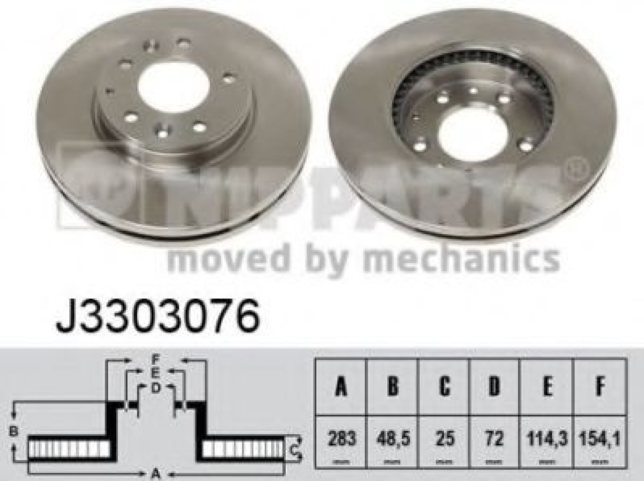 Disc frana MAZDA 6 Station Wagon (GY) (2002 - 2007) NIPPARTS J3303076 piesa NOUA