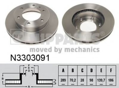 Disc frana MAZDA B-SERIE (UN) (1998 - 2006) NIPPARTS N3303091 piesa NOUA
