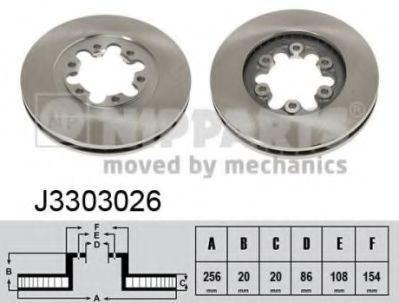 Disc frana MAZDA B-SERIE (UN) (1998 - 2006) NIPPARTS J3303026 piesa NOUA