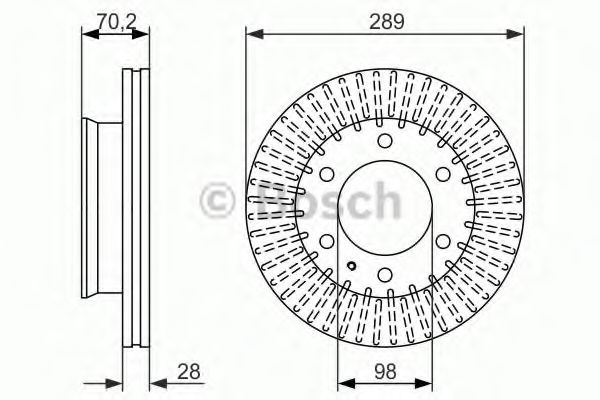 Disc frana MAZDA BT-50 (CD, UN) (2006 - 2016) BOSCH 0 986 479 711 piesa NOUA