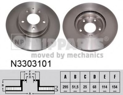 Disc frana MAZDA CX-3 (DK) (2015 - 2016) NIPPARTS N3303101 piesa NOUA