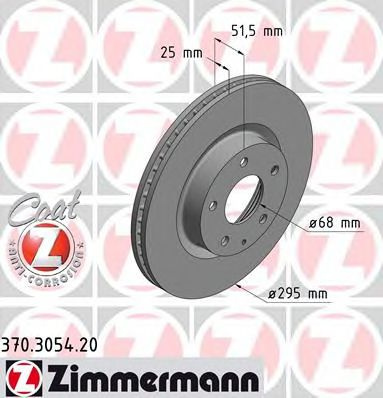 Disc frana MAZDA CX-3 (DK) (2015 - 2016) ZIMMERMANN 370.3054.20 piesa NOUA