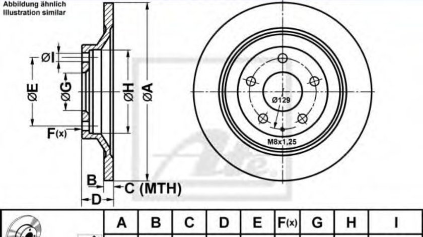 Disc frana MAZDA CX-5 (KE, GH) (2011 - 2016) ATE 24.0110-0381.1 piesa NOUA