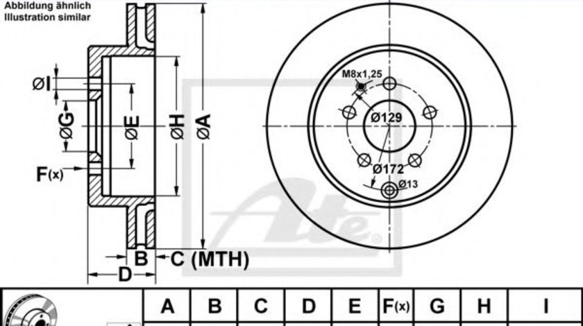 Disc frana MAZDA CX-7 (ER) (2006 - 2016) ATE 24.0118-0158.1 piesa NOUA