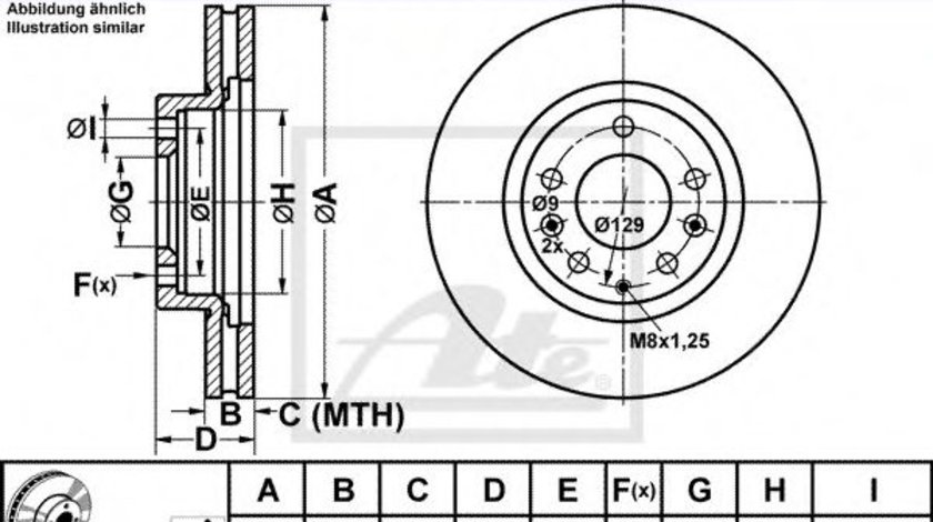 Disc frana MAZDA CX-7 (ER) (2006 - 2016) ATE 24.0128-0228.1 piesa NOUA