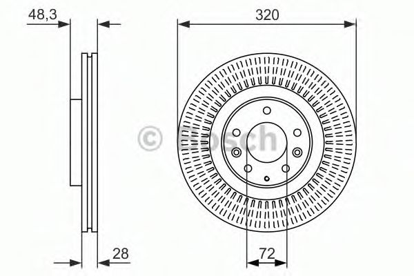 Disc frana MAZDA CX-7 (ER) (2006 - 2016) BOSCH 0 986 479 795 piesa NOUA