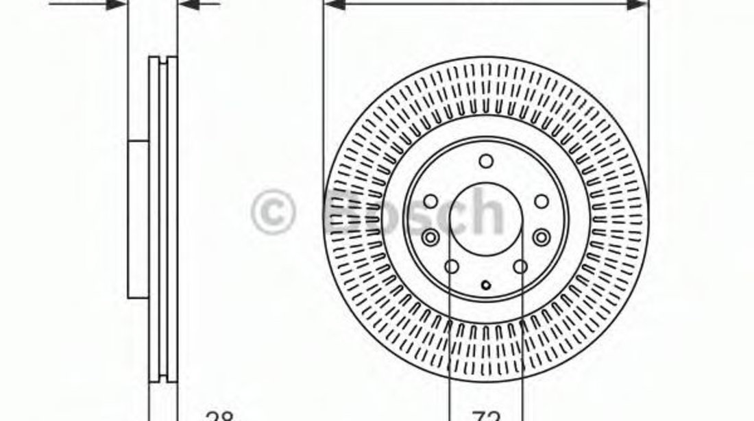 Disc frana MAZDA CX-7 (ER) (2006 - 2016) BOSCH 0 986 479 795 piesa NOUA