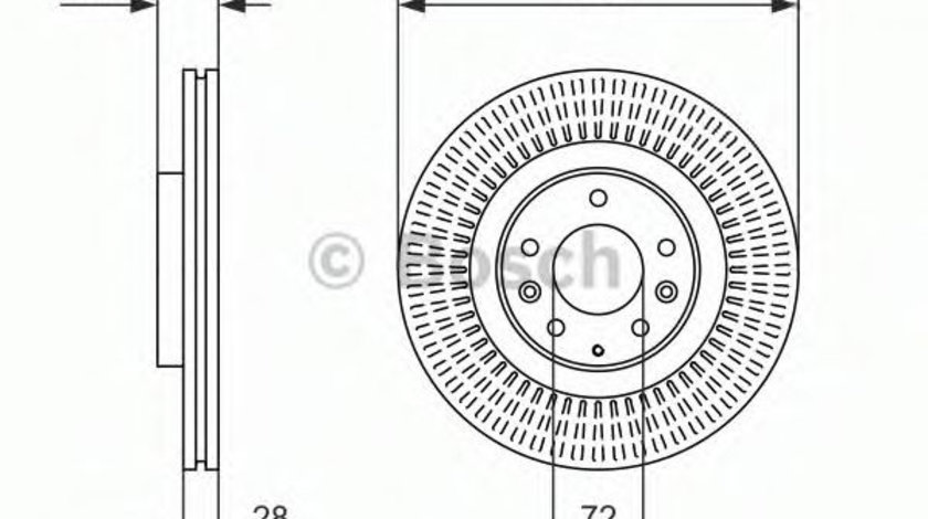 Disc frana MAZDA CX-7 (ER) (2006 - 2016) BOSCH 0 986 479 795 piesa NOUA