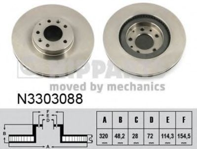 Disc frana MAZDA CX-7 (ER) (2006 - 2016) NIPPARTS N3303088 piesa NOUA