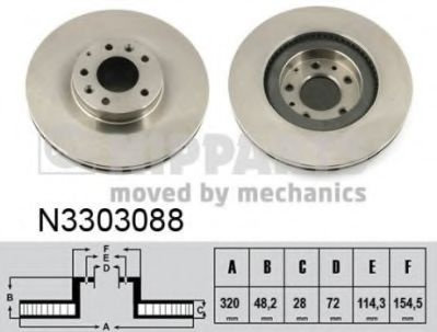 Disc frana MAZDA CX-7 (ER) (2006 - 2016) NIPPARTS N3303088 piesa NOUA