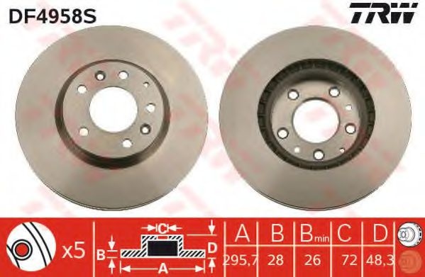 Disc frana MAZDA CX-7 (ER) (2006 - 2016) TRW DF4958S piesa NOUA
