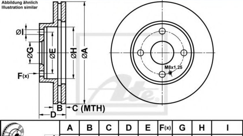 Disc frana MAZDA DEMIO (DW) (1996 - 2003) ATE 24.0122-0166.1 piesa NOUA