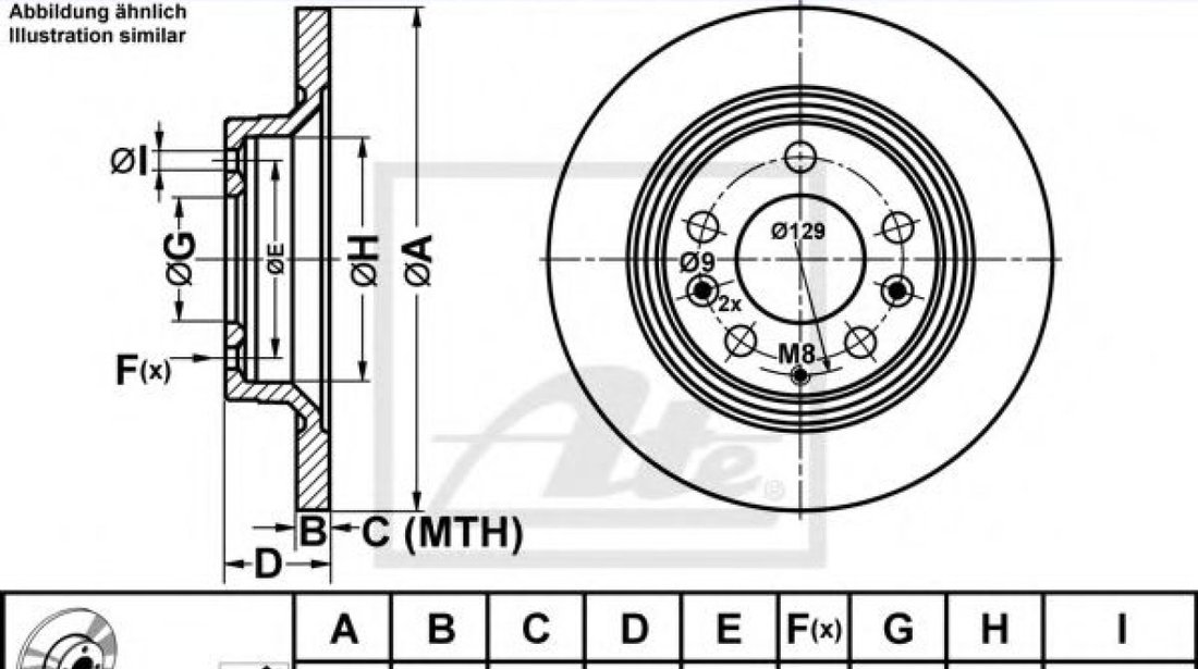 Disc frana MAZDA PREMACY (CP) (1999 - 2005) ATE 24.0110-0302.1 piesa NOUA