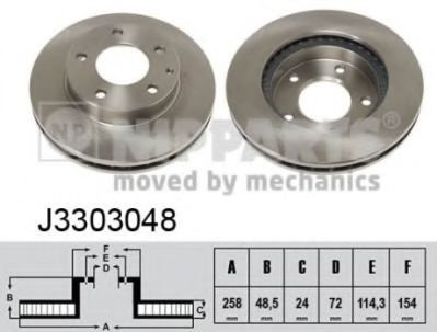 Disc frana MAZDA PREMACY (CP) (1999 - 2005) NIPPARTS J3303048 piesa NOUA