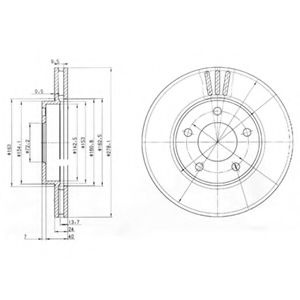 Disc frana MAZDA TRIBUTE (EP) (2000 - 2008) DELPHI BG3792 piesa NOUA