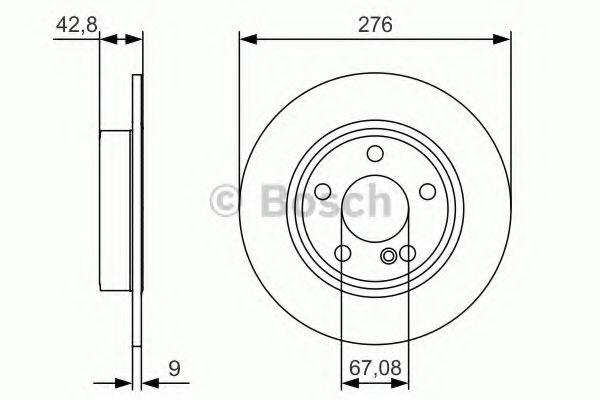 Disc frana MERCEDES A-CLASS (W176) (2012 - 2016) BOSCH 0 986 479 A03 piesa NOUA